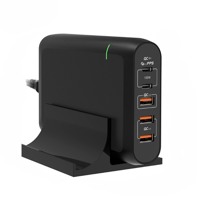 Chargeur USB Type C,100W/150W avec 2 Port USB-C Power Delivery 3.0 PPS &amp; 3 Port Q.C 3.0 pour Macbook Pro 16/15/13 Pouces, Macbook Air 2018, iPad Pro et Samsung Galaxy